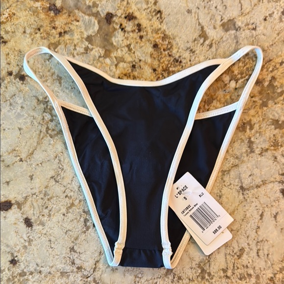 L*Space Black and White Bikini Set Modern Minimalist Swim - Picture 2 of 9